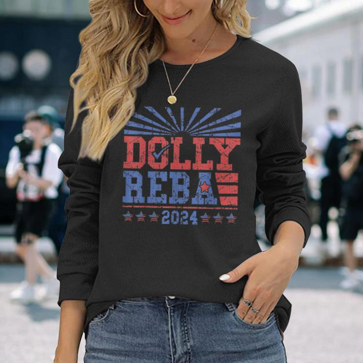 Vintage Dolly And Reba 2024 Make America Fancy Again Long Sleeve T-Shirt Gifts for Her