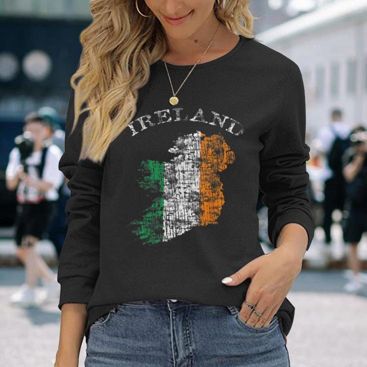 Vintage Ireland Irish Flag Langarmshirts Geschenke für Sie