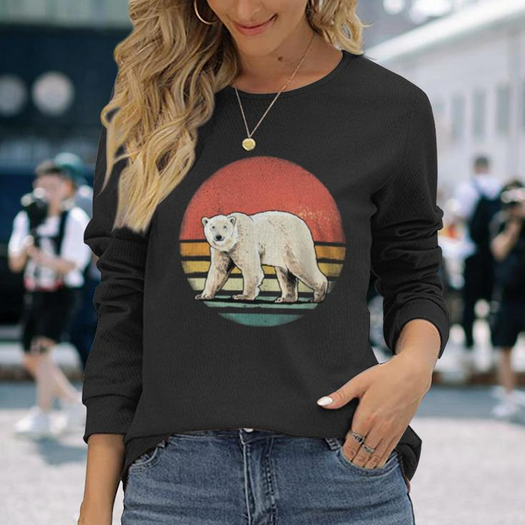 Vintage Polar Bear Retro Arctic Animal Bear Lover Long Sleeve T-Shirt Gifts for Her