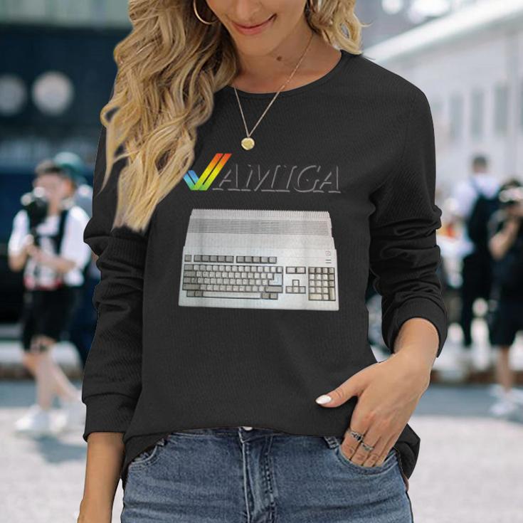 Vintage Retro Computer Amiga 80S Nerd Langarmshirts Geschenke für Sie