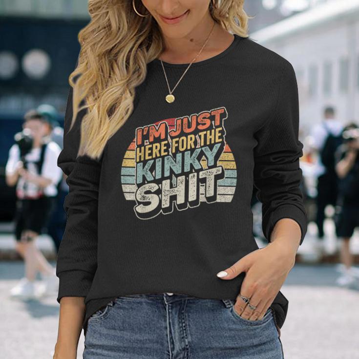 Vintage Retro Ich Bin Nur Hier Für Den Kinky Bdsm S Langarmshirts Geschenke für Sie