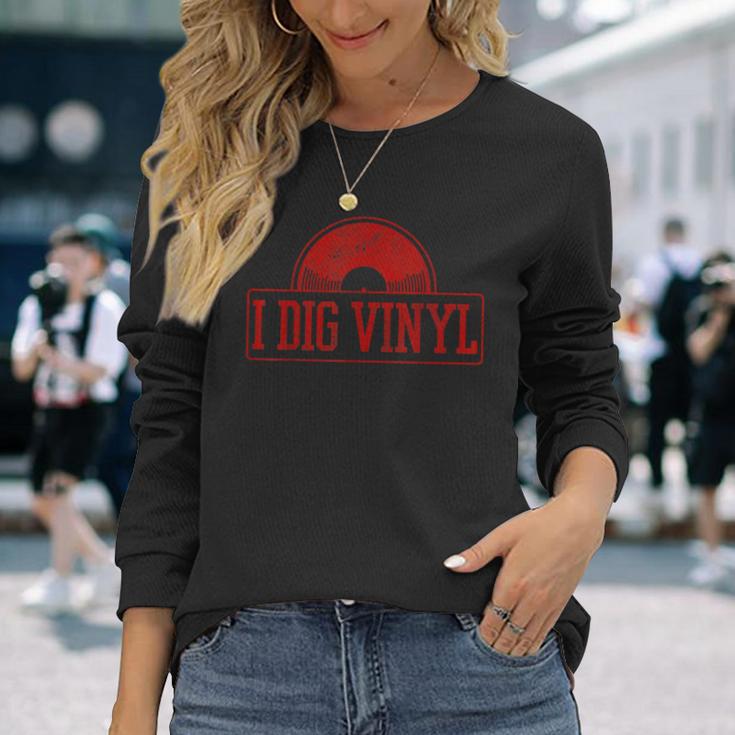 Vintage Retro Old School Music Dj Long Sleeve T-Shirt Gifts for Her