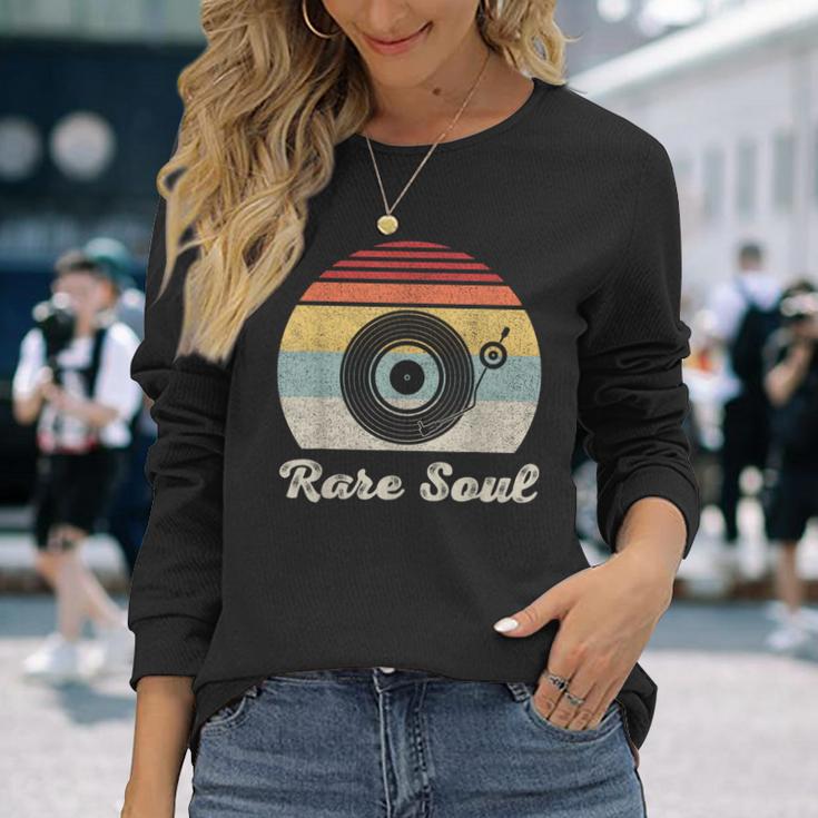 Vintage Retro Rare Soul Dj Turntable Music Old School Long Sleeve T-Shirt Gifts for Her