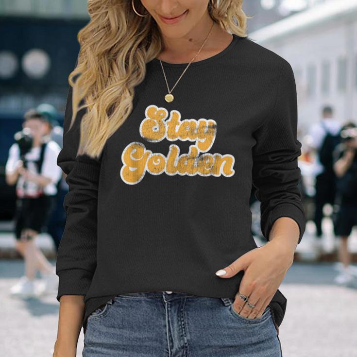 Vintage Retro Stay Golden 80'S 90'S Style Friends Icons Long Sleeve T-Shirt Gifts for Her