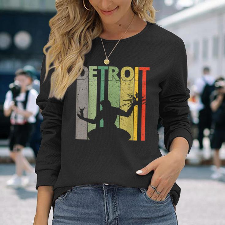 Vintage Spirit Of Detroit Retro Detroit Long Sleeve T-Shirt Gifts for Her