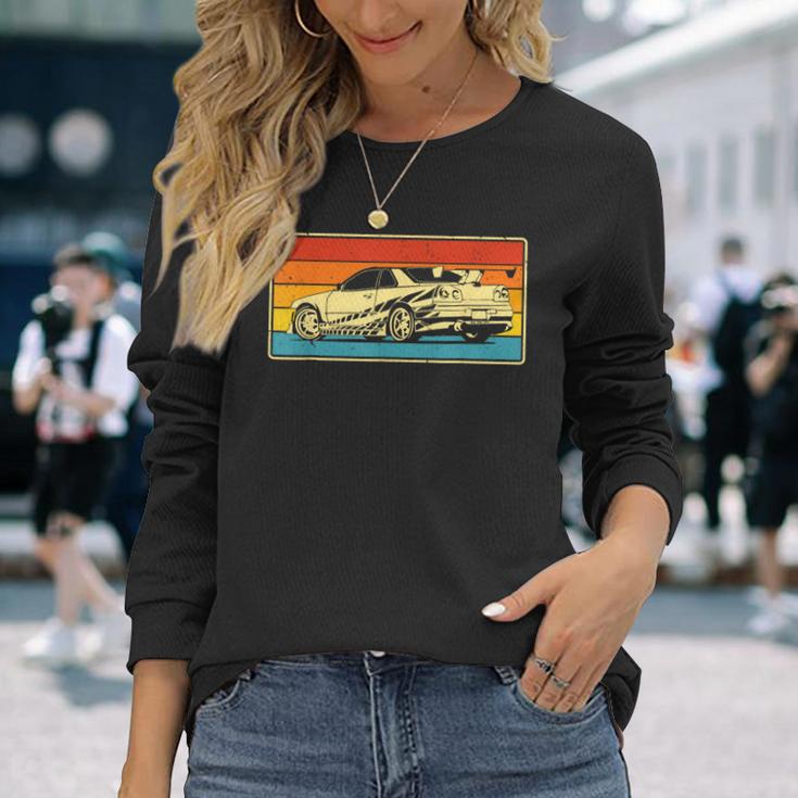 Vintage Tuner Car Skyline Graphic Retro Racing Drift Long Sleeve T-Shirt Gifts for Her