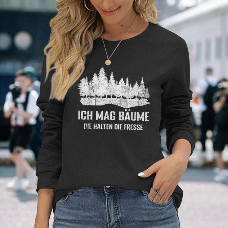 Waldliebhaber Lustiges Langarmshirts Ich Mag Bäume - Spruch, Schwarz Geschenke für Sie