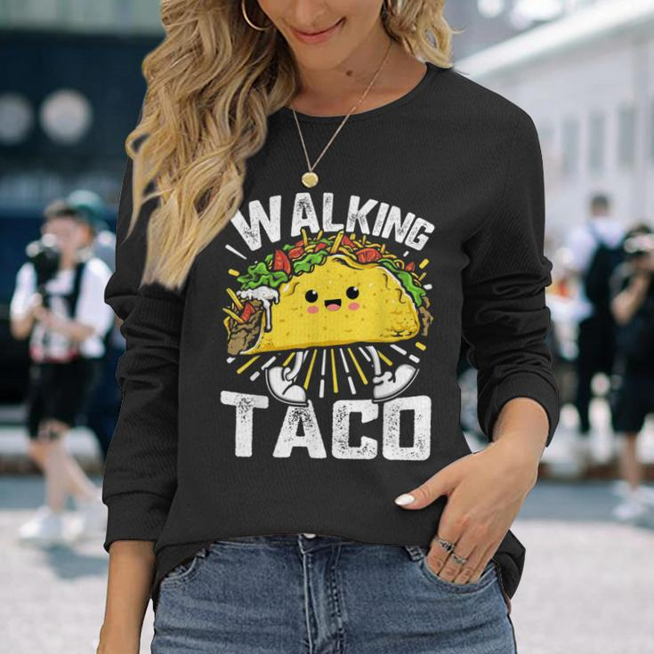 Walking Taco Tacos Lovers Costume Tacos Long Sleeve T-Shirt Gifts for Her