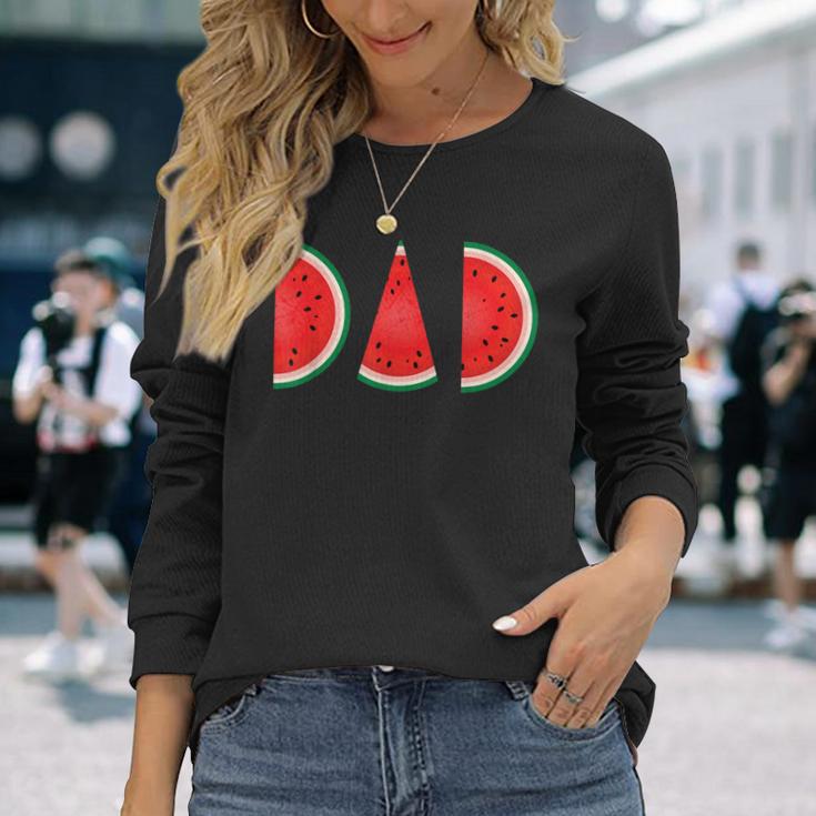 Watermelon Dad Father's Day Graphic Dad Long Sleeve T-Shirt Gifts for Her