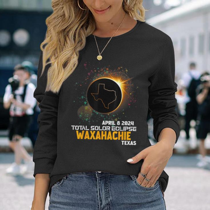 Waxahachie Texas Total Solar Eclipse 2024 Long Sleeve T-Shirt Gifts for Her