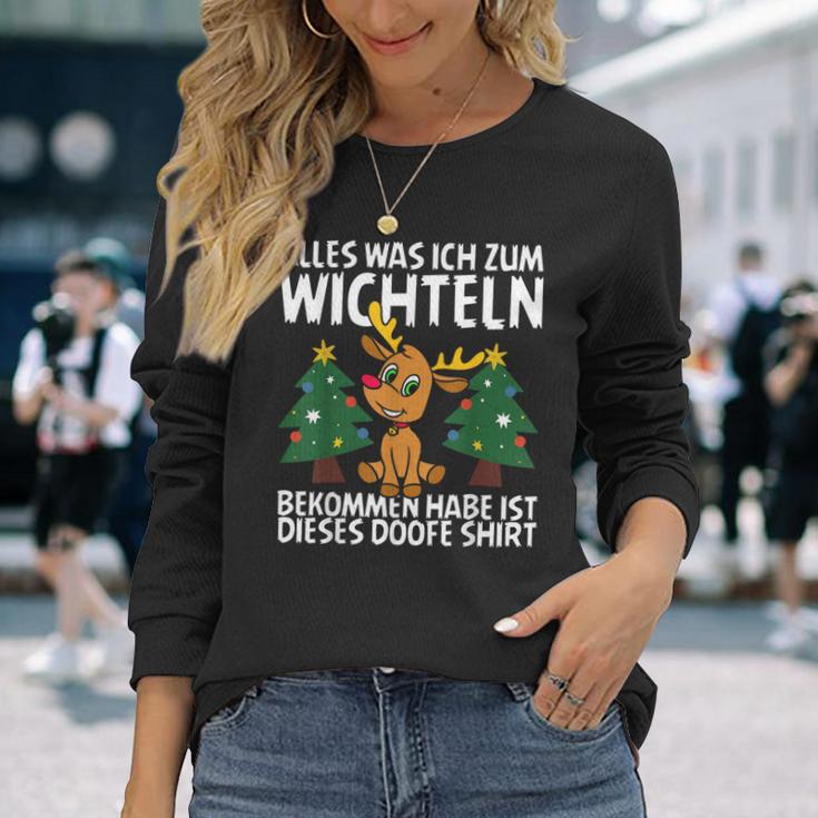 Weihnachts-Wichtel Schwarz Langarmshirts, Lustiges Motiv für Feiern Geschenke für Sie