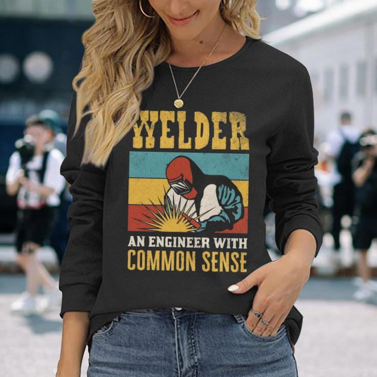Welder An Engineer Welding Vintage Weld Welders Long Sleeve T-Shirt Gifts for Her