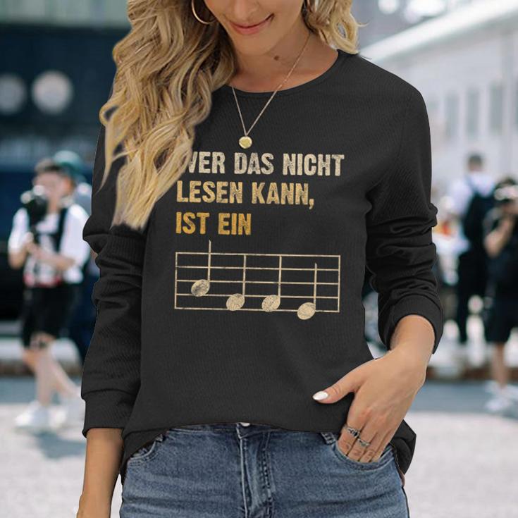 Wer Das Nicht Lesen Kann Ist Ein Monkey Music Theory Langarmshirts Geschenke für Sie