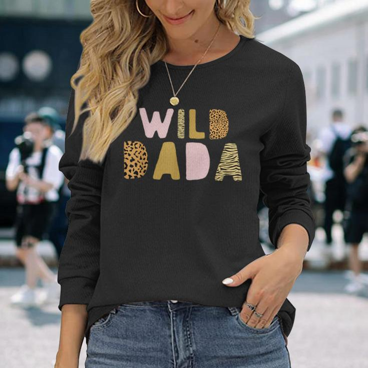 Wild One Dada Two Wild Birthday Outfit Zoo Birthday Animal Long Sleeve T-Shirt Gifts for Her