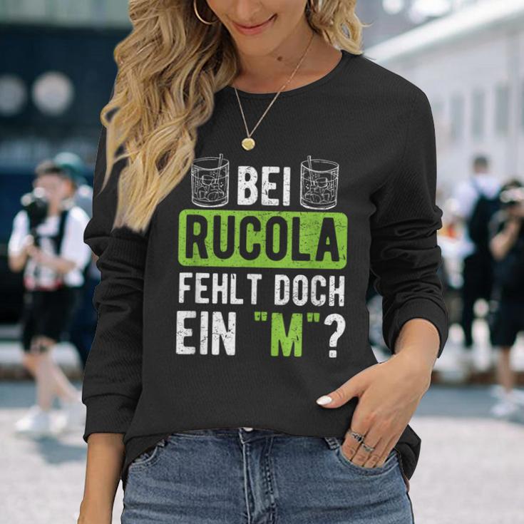 Witziges Spruch Langarmshirts - Fehlt bei Rucola ein M?”, Humorvolles Mode Geschenke für Sie