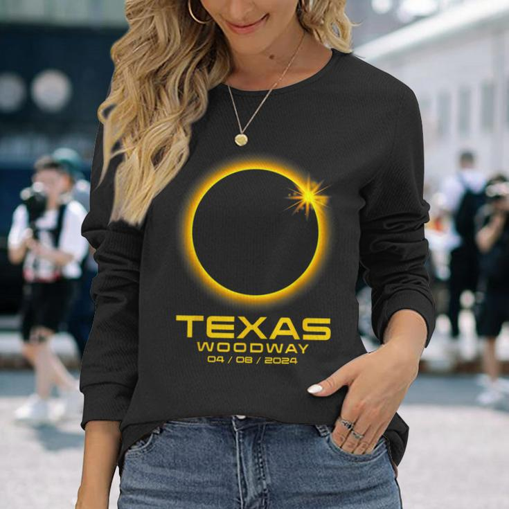 Woodway Texas Tx Total Solar Eclipse 2024 Long Sleeve T-Shirt Gifts for Her