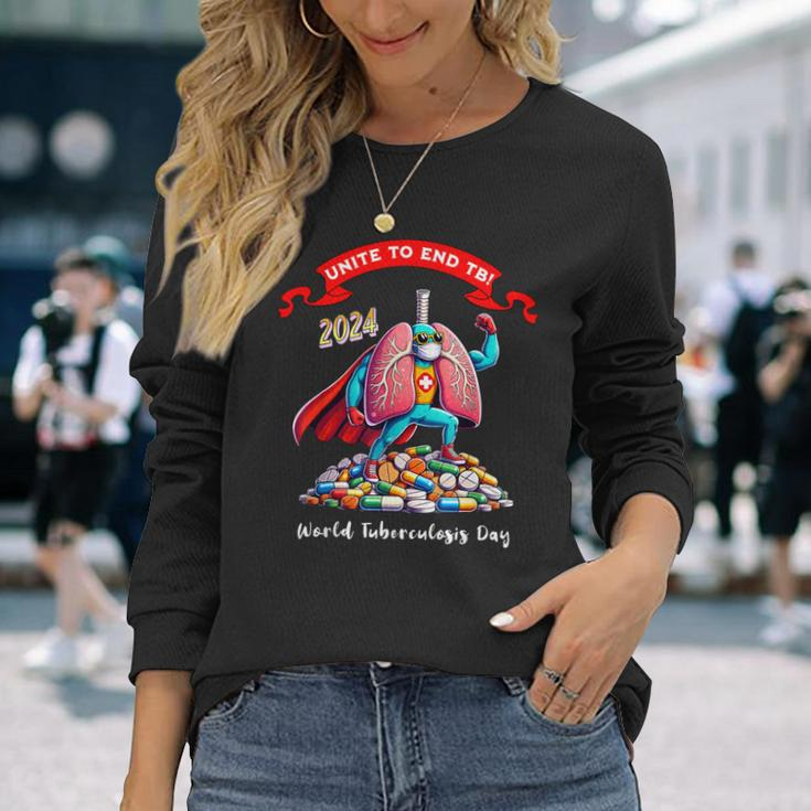 World Tuberculosis Day 2024 Healthcare Professionals Long Sleeve T-Shirt Gifts for Her