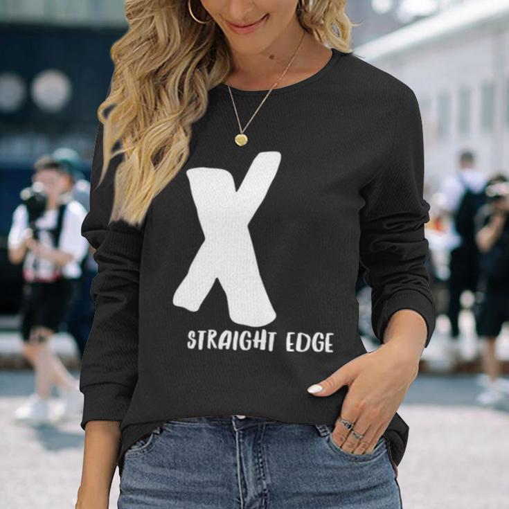 X Straight Edge Hardcore Punk Rock Band Fan Outfit Long Sleeve T-Shirt Gifts for Her