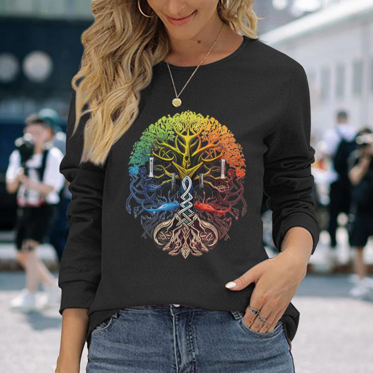 Yggdrasil Viking Warrior Norse Mythology Langarmshirts Geschenke für Sie