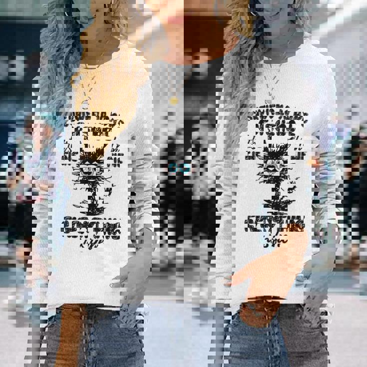 100 Days Of School It's Fine I'm Fine Everything Is Fine Long Sleeve T-Shirt Gifts for Her