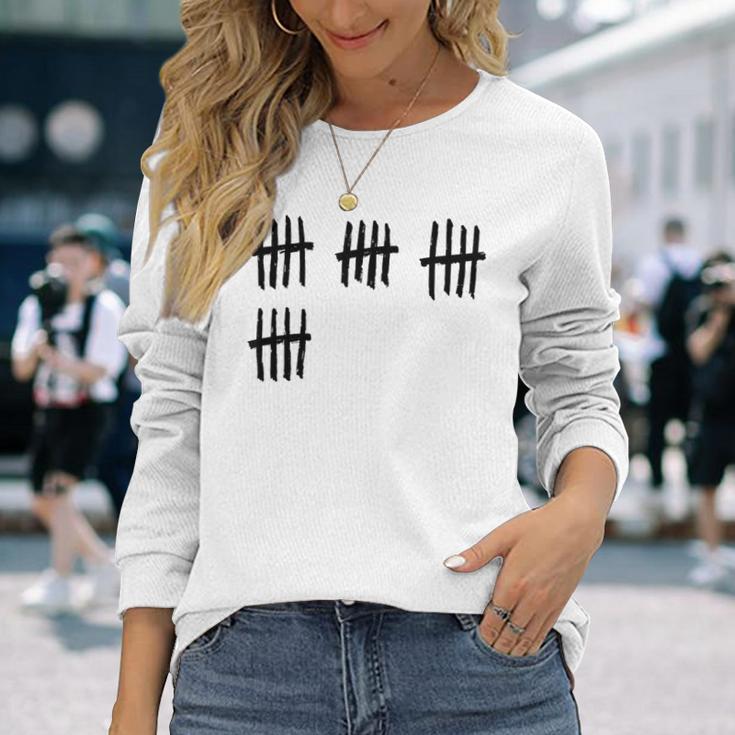 20Th Birthday Outfit 20 Years Old Tally Marks Anniversary Long Sleeve T-Shirt Gifts for Her