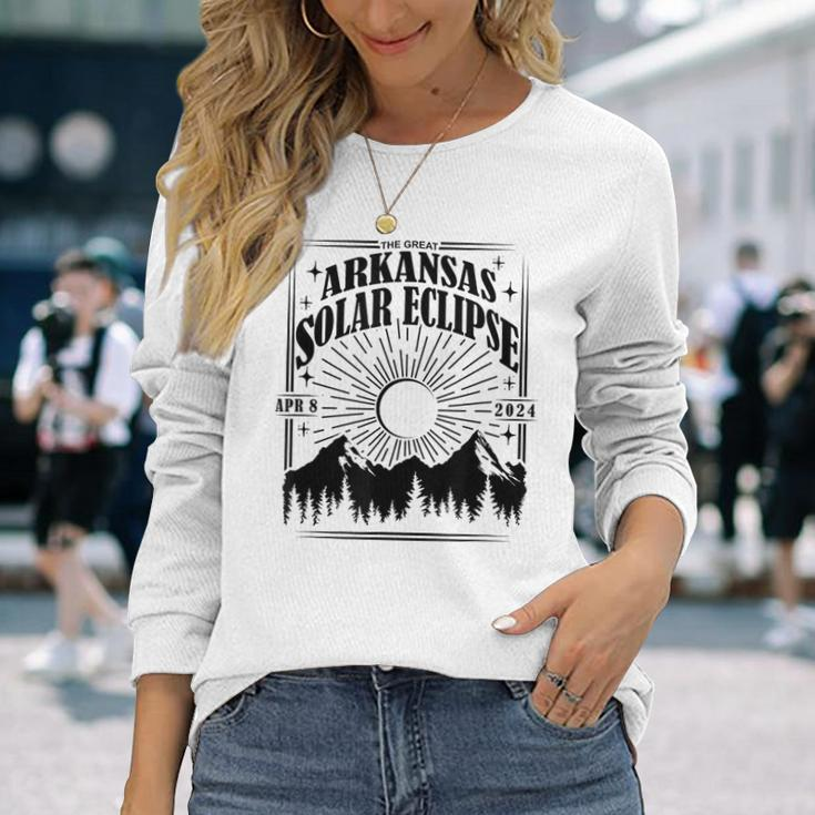 Arkansas Total Solar Eclipse 2024 Astrology Event Long Sleeve T-Shirt Gifts for Her