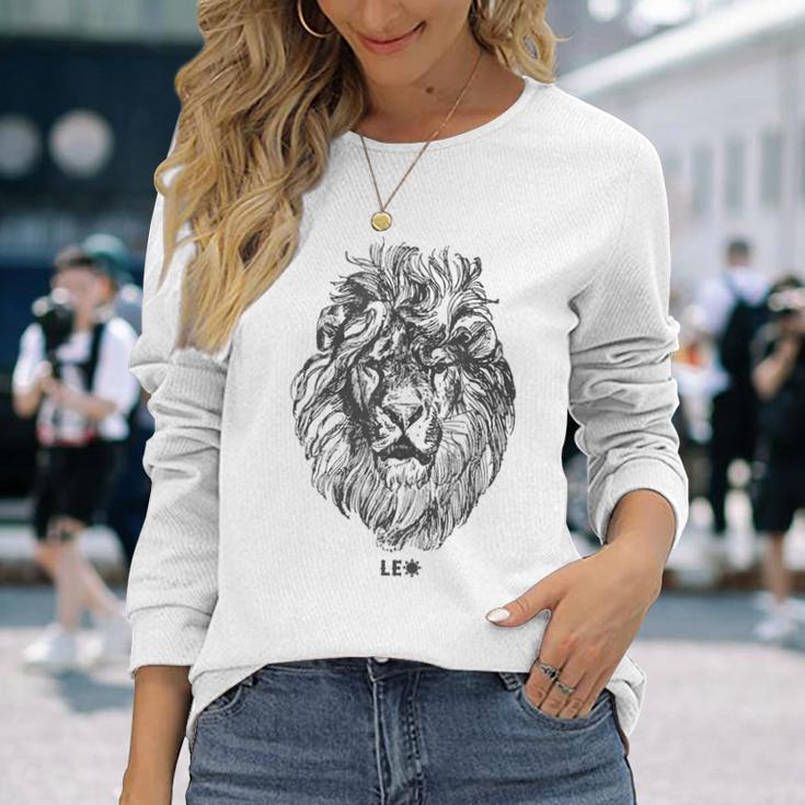 August Birthday Leo Lion Pride Graphic Zodiac Long Sleeve T-Shirt Gifts for Her