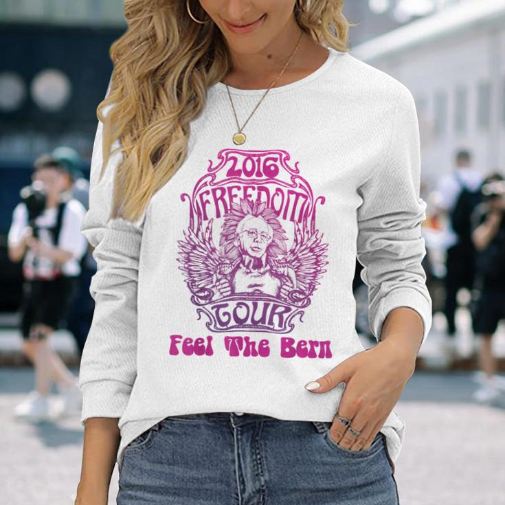 Bernie SandersRetro Hippy Cool Feel The Bern Long Sleeve T-Shirt Gifts for Her