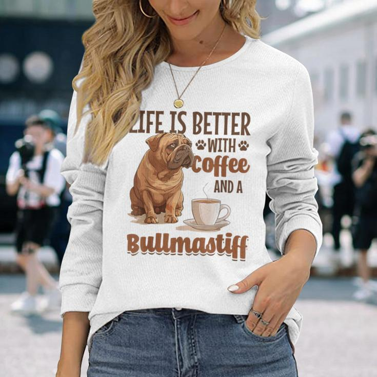 Bullmastiff-Hunderasse Das Leben Ist Besser Mit Kaffee Und Einem Langarmshirts Geschenke für Sie