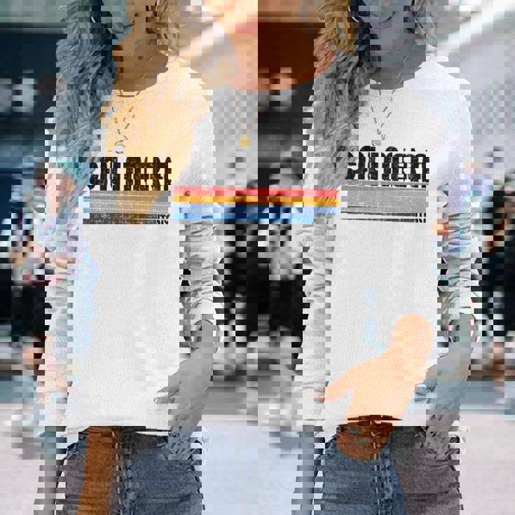 Calimera Italia Retro 70S 80S Style Manga Larga Camiseta de manga larga Regalos para ella