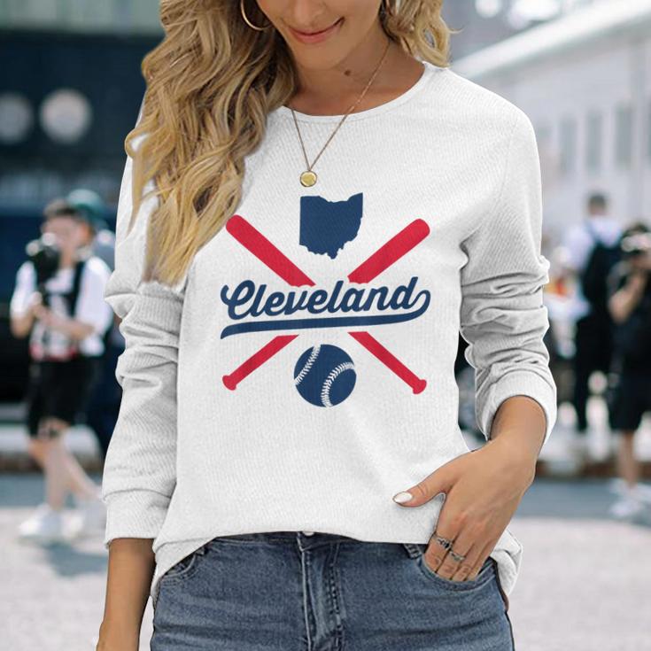 Cleveland Baseball Vintage Ohio Pride Love City Long Sleeve T-Shirt Gifts for Her