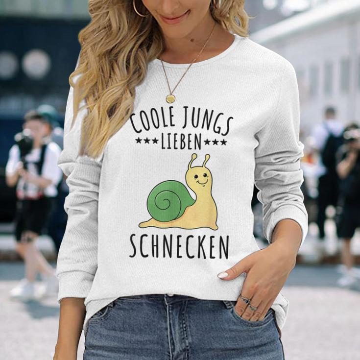 Coole Jungs Lieben Schnecken Geschenk Langarmshirts Geschenke für Sie