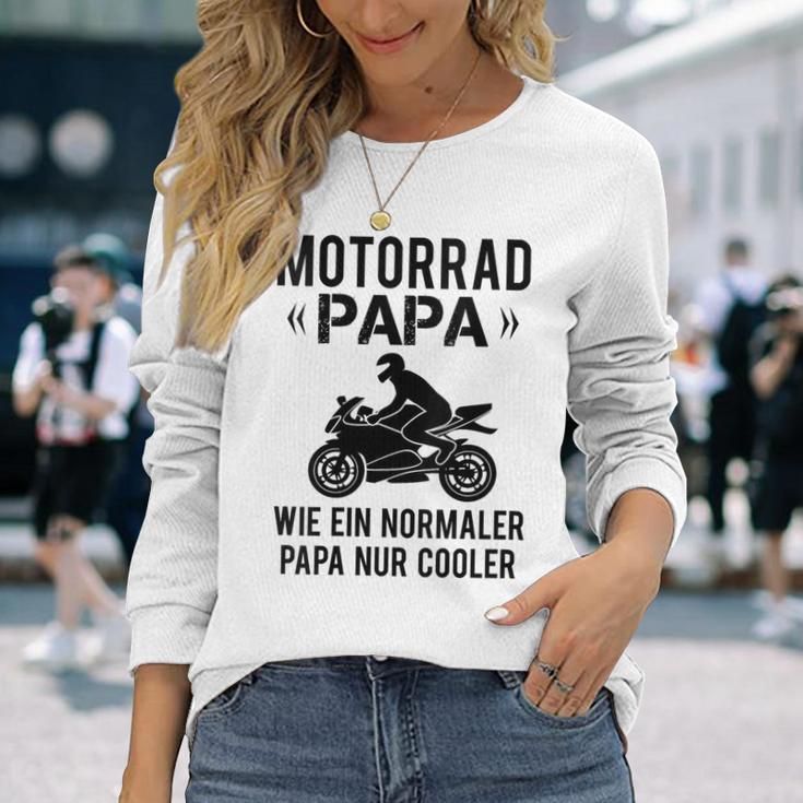 Damen Sportbike Motorradfahrer Spruch Herren Motorrad Papaater Mit-Ausschnitt Langarmshirts Geschenke für Sie