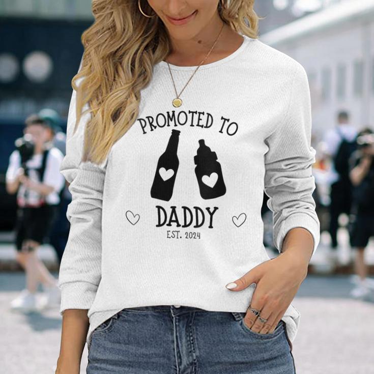 Damen Zum Papa Befördert 2024 Enthüllungon Neuemater Sohnater Wird Baby Mit-Ausschnitt Langarmshirts Geschenke für Sie