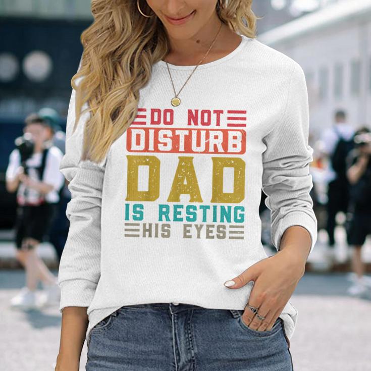 Don't Distortion Papa Ruht Seine Augen Gray Langarmshirts Geschenke für Sie