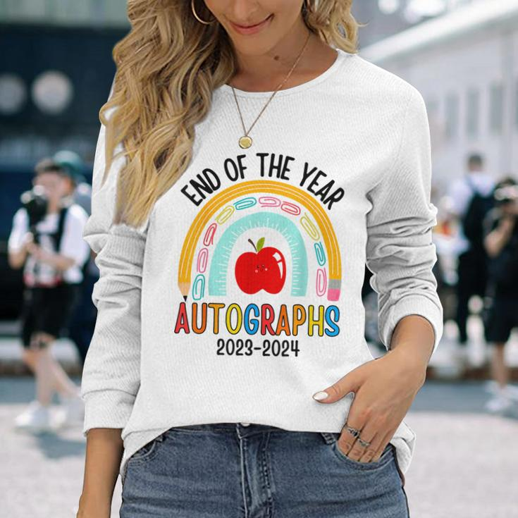 End Of The Year Autographs 20232024 Last Day Of School Long Sleeve T-Shirt Gifts for Her