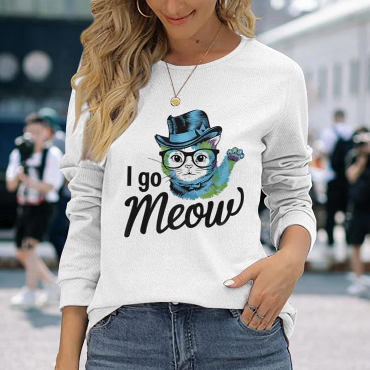 I Go Meow Cute Singing Cat Meme Long Sleeve T-Shirt Gifts for Her