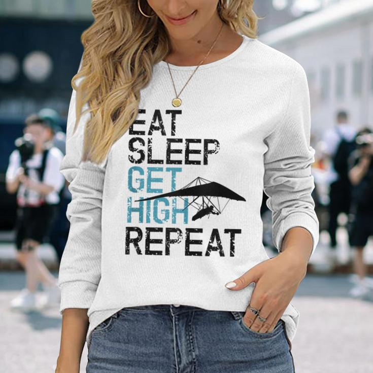 Hang Gliding Eat Sleep Get High Long Sleeve T-Shirt Gifts for Her