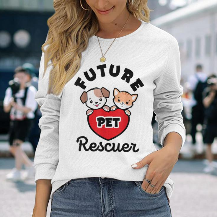 Future Pet Rescuer Veterinarian Dog Cat Baby Animal Rescue Long Sleeve T-Shirt Gifts for Her