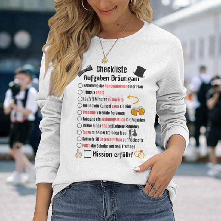 Groom Tasks Stag Jga Checklist Poltern S Langarmshirts Geschenke für Sie