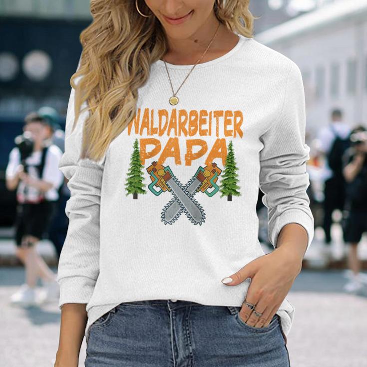 Herren Waldarbeiter Papa Baumfäller Bäume Fällen Im Wald Raglan Langarmshirts Geschenke für Sie