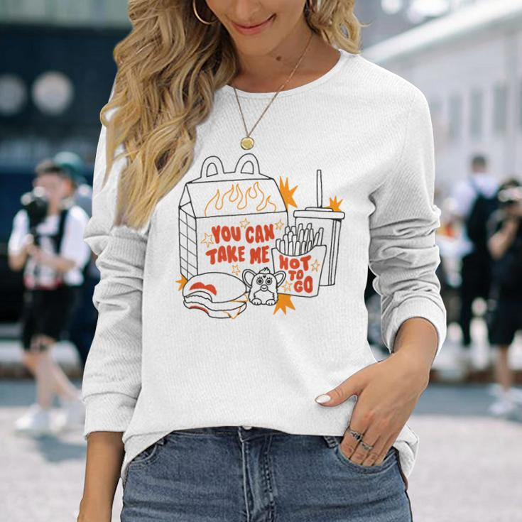 You Can Take Me Hot To Go Cheese Burger Lipstick Long Sleeve T-Shirt Gifts for Her
