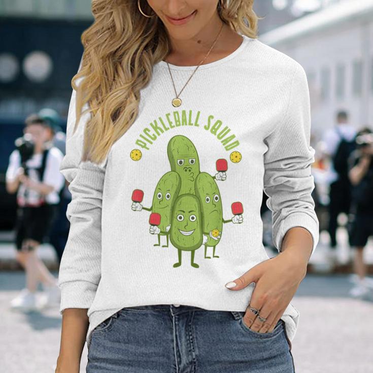 Ironic Pickle Ball Player Dink Pickleball Squad Long Sleeve T-Shirt Gifts for Her