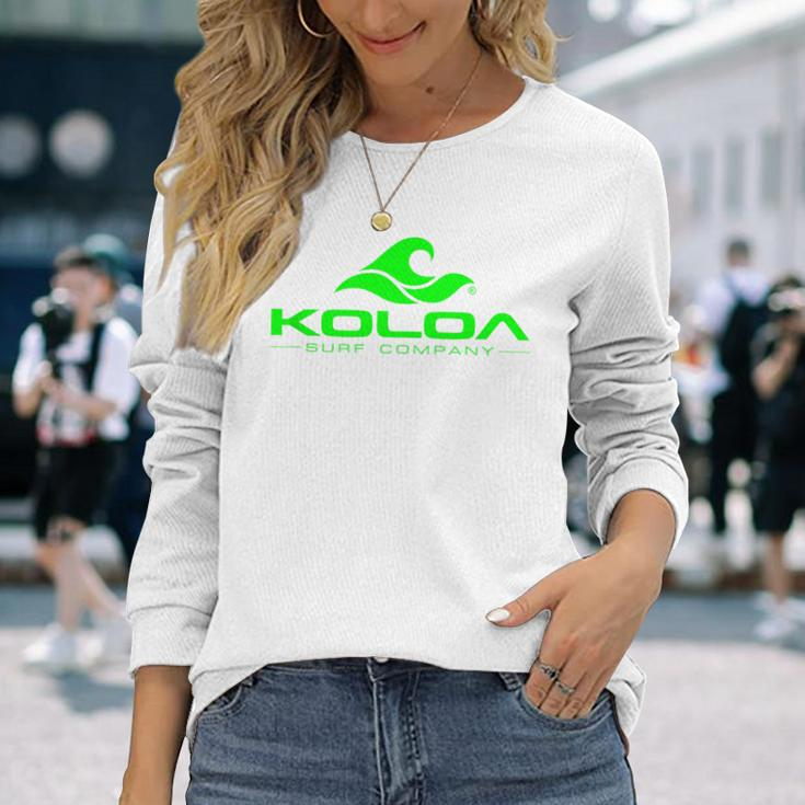 Koloa Surf Classic Wave Green Logo Long Sleeve T-Shirt Gifts for Her