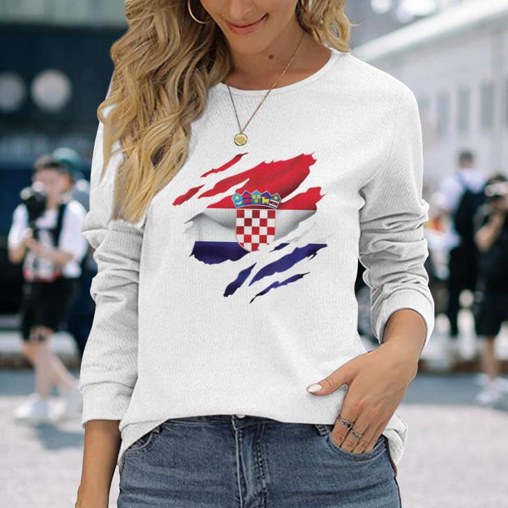 Kroatien Flagge Kroatisch Croatia Kinder Kroatien Hrvatska Langarmshirts Geschenke für Sie