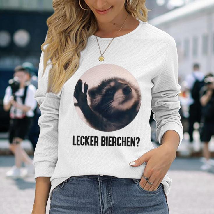 Lecker Bierchen X Pedro Waschbär Meme Cute Racoon Langarmshirts Geschenke für Sie