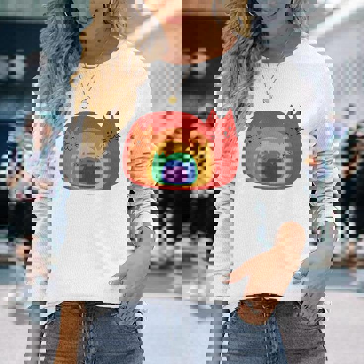 Lindo Gato Arco Iris Adorable Camiseta de manga larga Regalos para ella