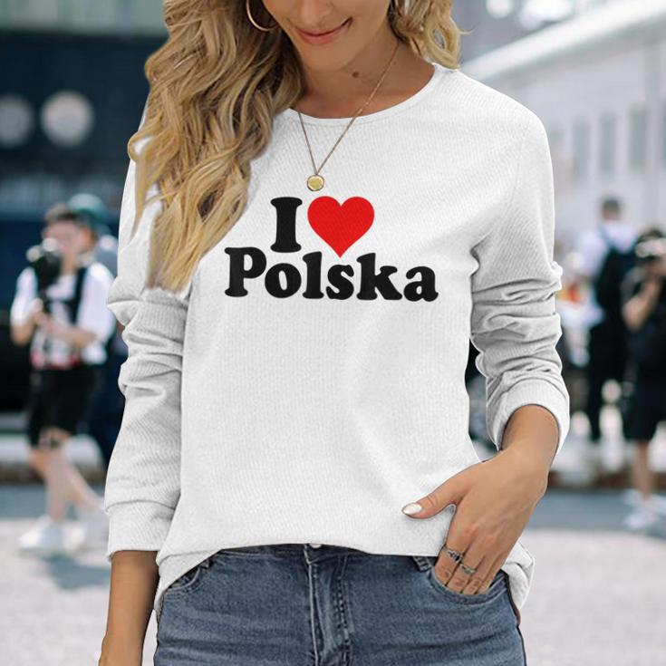 I Love Heart Polska Poland Langarmshirts Geschenke für Sie