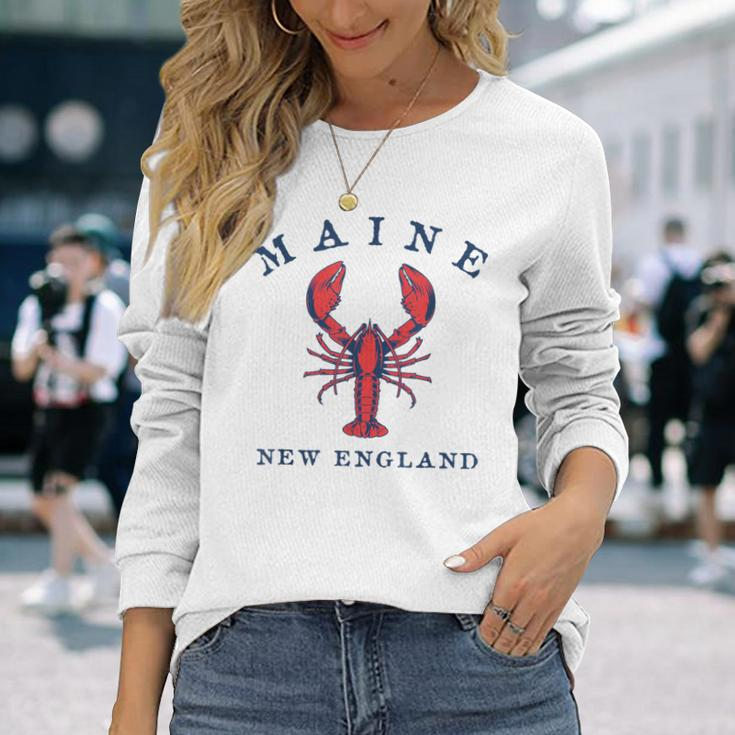 Maine Lobster Graphic Long Sleeve T-Shirt Gifts for Her