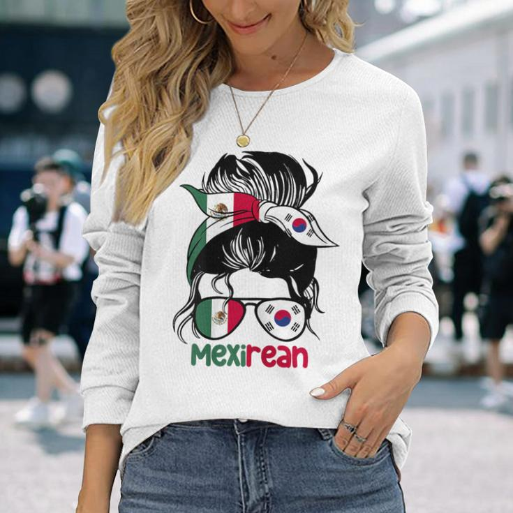 Mexirean Roots Half South Korean Half Mexican Long Sleeve T-Shirt Gifts for Her